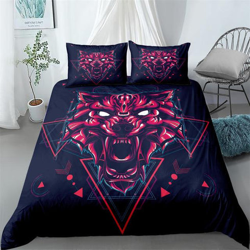 Housse de Couette Loup Géométrique